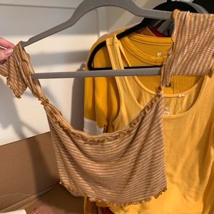 striped off the shoulder top